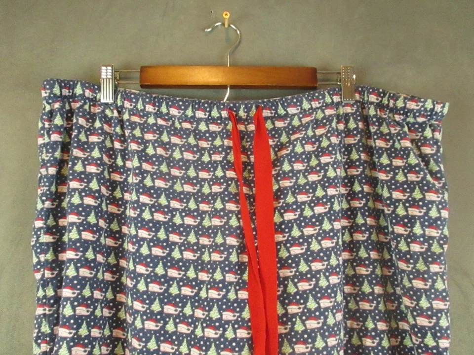 Pantalones de pijama Vineyard Vines para hombre XL azul marino vacaciones Santa ballena estampado algodón salón Foto 2 de 4