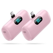 Mini Portable Charger Power Bank 5000mAh USB C PD Fast Charging 2 Pack