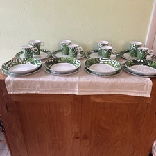 Rare Rosti Mepal Denmark VTG 20PC Picnic Dinner Set -Tropical Theme