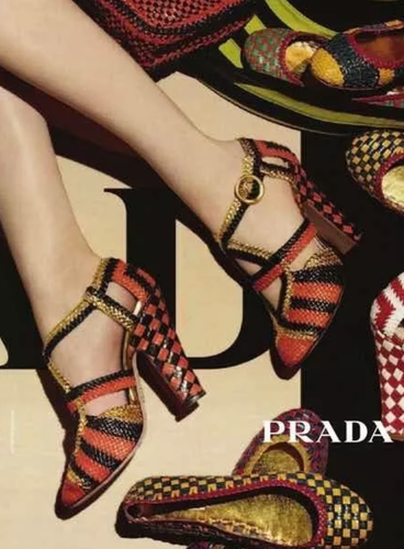 Sandali Prada oro e argento pelle intrecciata, tacco sughero sexy estivi plateau 10,5 - Foto 11 di 11
