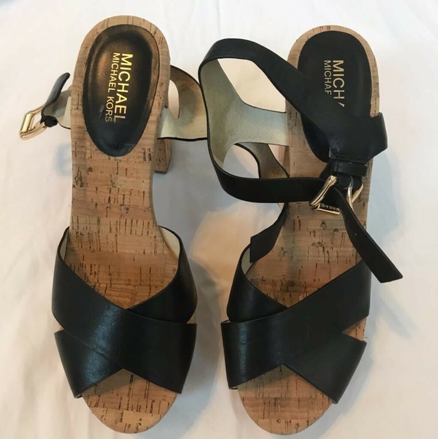 michael kors black sandal heels