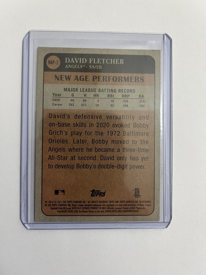 2021 Topps Heritage New Age Performers David Fletcher eBay