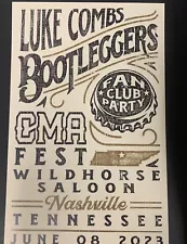 Luke Combs Nashville Bootleggers CMA Fest Party Poster