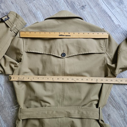 Banana Republic Trench Belt Coat Tan Double-Breast Water Resistant Mens Size M - Picture 24 of 24