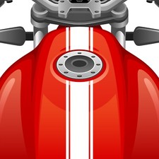 Cafe Racer Motorcycle Triple Racing Stripes, Tank Fairing Helmet Mudguard