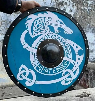 Viking Round shield Armor Templar Medieval Larp Wood & Steel Warrior