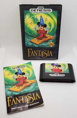 1991 SEGA GENESIS) Disney's *Fantasia* Video Game COMPLETE & Play