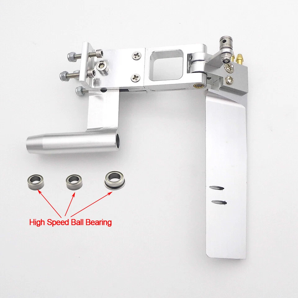 RC Boat 4.76mm 3/16" Shaft Strut Dual Water Pickup 110mm Rudder W/ Ball Bearing - Image 2 of 4