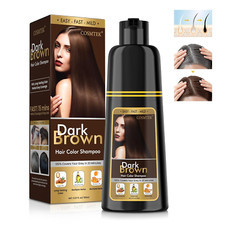 3-in-1 Hair Dye Shampoo, Dark Brown, Gray Hair Coverage, 150ML 5.07 OZ 