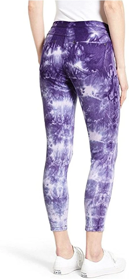 HUE женщин галстук краситель джинсовой ткани скиммер леггинсы фиолетовый маленький 4-6 - Изображение 3 из 4