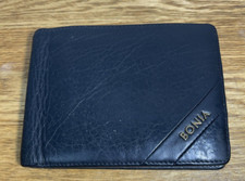 Bonia men's black leather bi-fold wallet