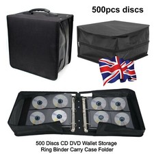 500 Nylon H&uuml;lle CD DVD BluRay Disc Tragetasche Tasche Brieftasche Aufbewahrung Ringbuch