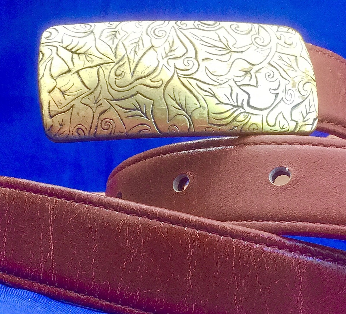 COACH WOMENS BELT FRENCH CALFSKIN LEATHER DETAILED BRASS 