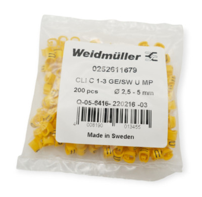Weidmüller CLI C 1-3 GE/SW U MP Kennzeichnungsring 0252611679 VPE 200 Stück