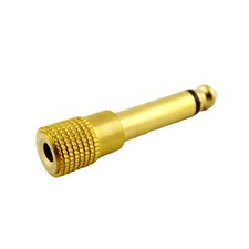 Gold Plated Audio Adapter Converter 6.35mm 1/4" Male Mono to 3.5mm 1/8" Female