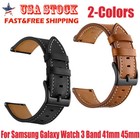 For Samsung Galaxy Watch 3 Band 41mm 45mm Classic Genuine Leather Wrist Strap