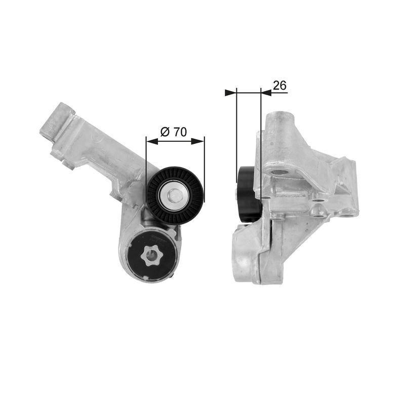 GATES T38444 Belt Tensioner, V-ribbed belt for FORD - Image 17