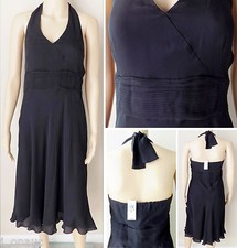 NWT $149 Ann Taylor! 100% Silk Chiffon Elegant Evening/Formal Black Dress Size 8