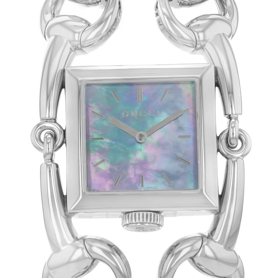 Relógio feminino Gucci 116 Signoria aço inoxidável quartzo mostrador esfregão YA116302 - Imagem 2 de 4