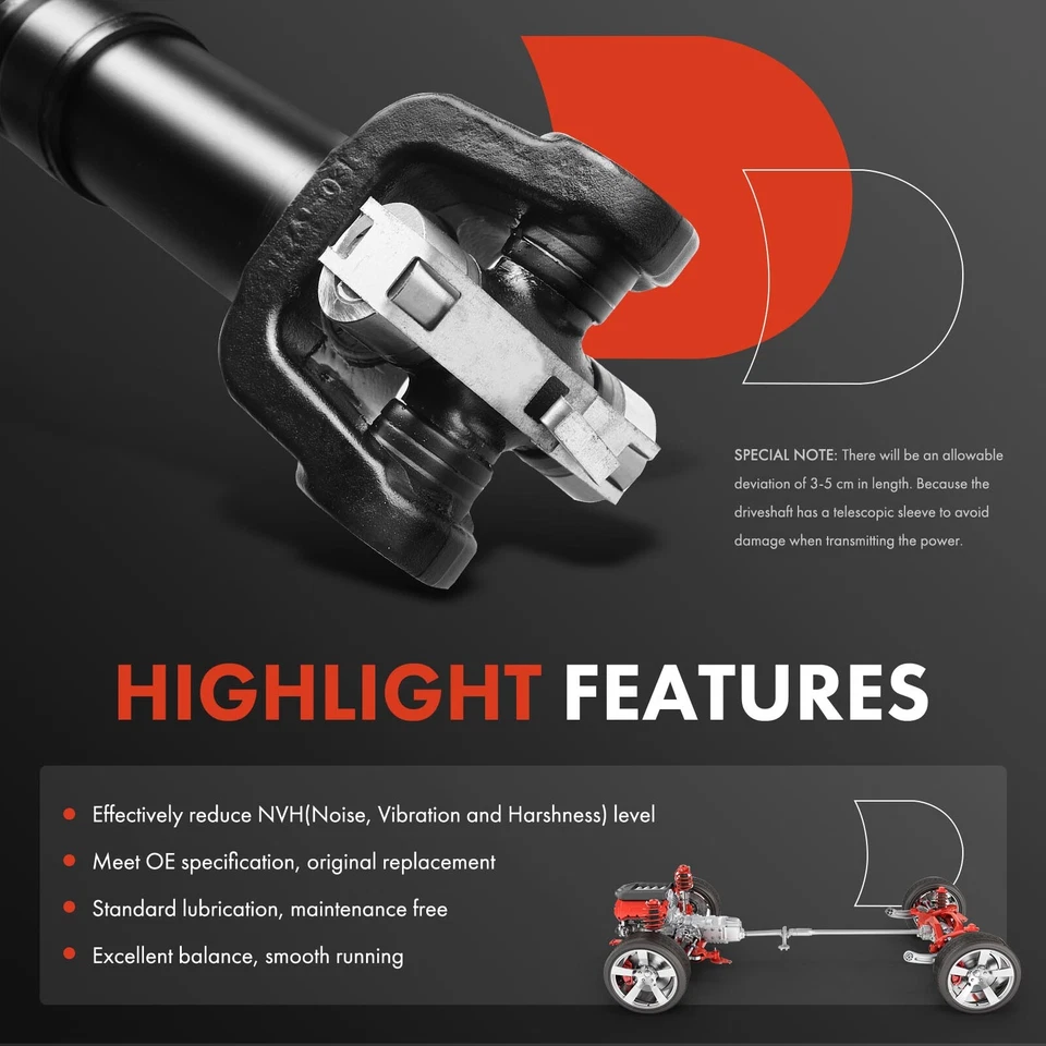 Передний опорный вал карданного вала премиум-класса в сборе для Jeep Cherokee 87-01 Comanche - Изображение 4 из 4
