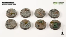 Gamers Grass Urban Warfare Base Round 28mm x8 Battle Ready Bases New Free Ship