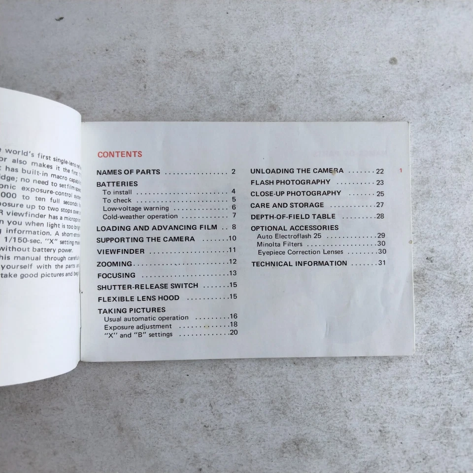 美能达 110 变焦单反相机用户手册 E 英语 110 毫米相机 — 第 2/3 张图片