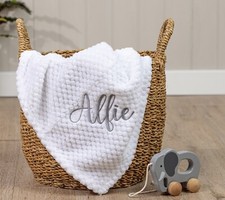 Personalised Baby Waffle Wrap Swaddle Cover - Choose Colour and Font, SOFT 