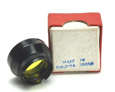 Vintage Yellow Filter W/Filter Holder & Hood 28,8mm. Made In Occupied Japan. Ex.