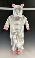 Baby Infant 6-9 M Hood One Piece Gray Striped Kitty Kitten Cat Costume