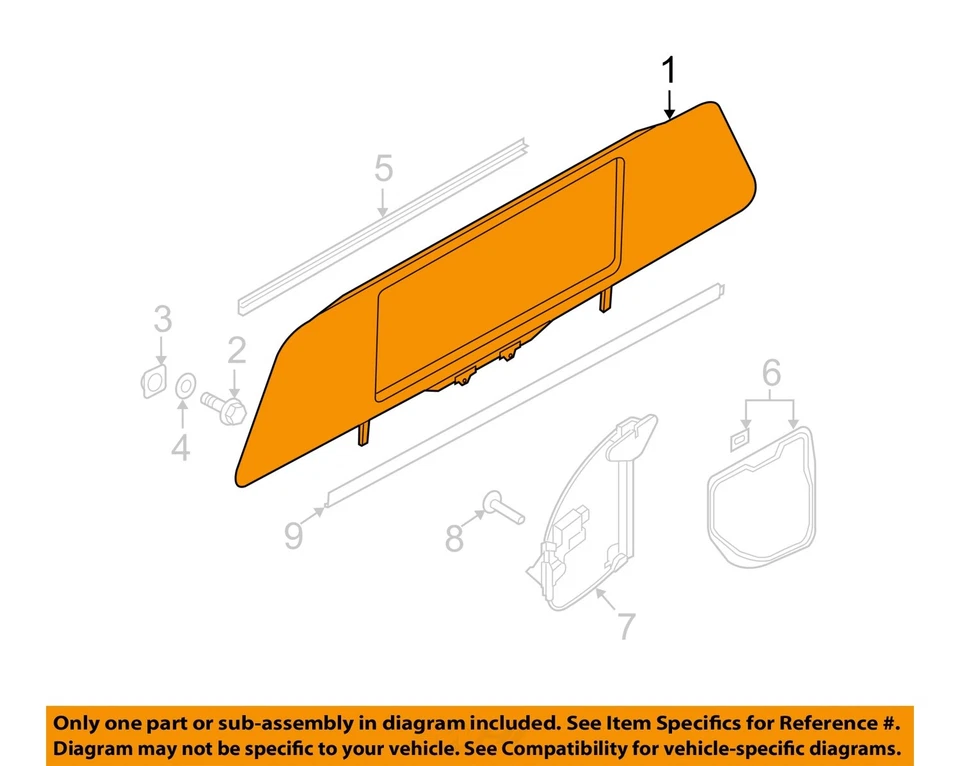 2005 2012 Nissan Titan OEM vidro traseiro deslizante elétrico com regulador - Imagem 3 de 4