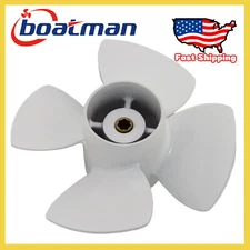 Outboard Propeller 8.7x5 For Yamaha 6-8HP 2/4 Stroke 7 Tooth 4 Blades