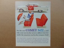 1961 COMET S-22 Interior 17 Color Schemes vintage art print ad