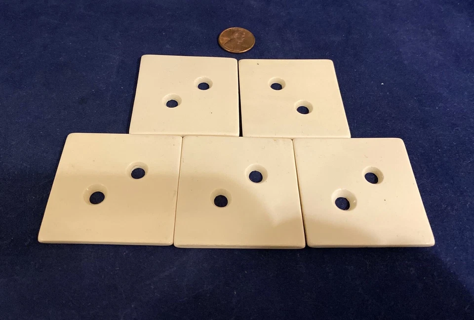 LARGE Vintage Off-White Celluloid Geometric Square Buttons Set of 5 (S2) - Image 4 of 4