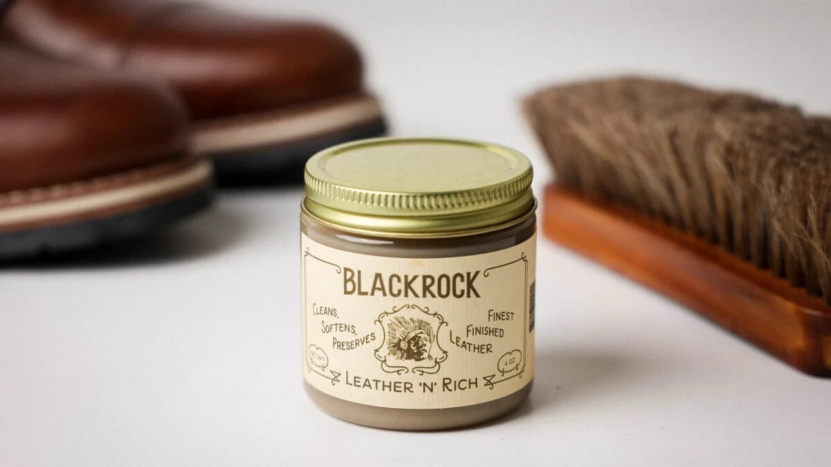 Blackrock Leather 'N' Rich Cleaner, Conditioner & Protector - 4oz Jar, Made In USA For All Leather Goods