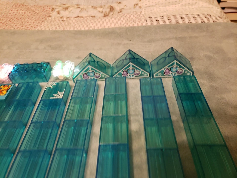 Lego Duplo  Translucent Bricks 120 Blocks  Blue Clear Yellow  Angle Water Ice - Image 4 of 4