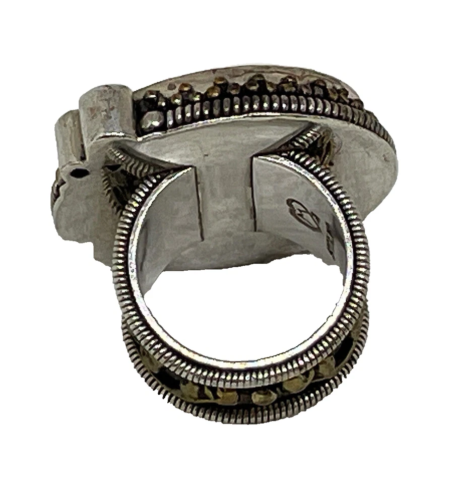 Anillo Topacio Azul Plata Esterlina Marte y San Valentín con Diseño de Pájaro y Flor 7 Foto 4 de 4