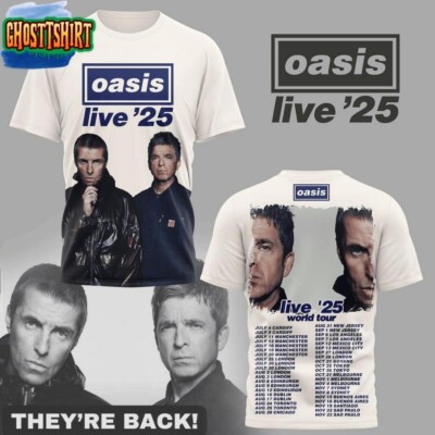 Oasis Live 2025 Tour Date Limited Edition 3D T-Shirt | eBay