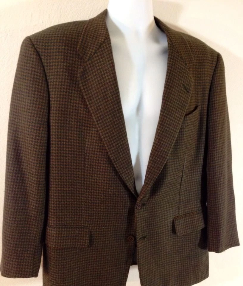 GIEVES & HAWKES Philip коричневый зеленый гончая Blazer Sportcoat куртка 42R Reg - Изображение 3 из 4