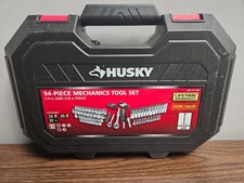 Husky 94-Piece Mechanics Tool Set Sockets Ratchets Wrenches w/ Case New Open