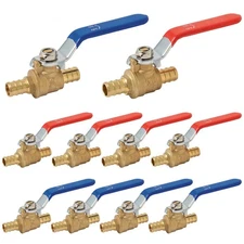 SUNGATOR 10-Pack Pex Ball Valve 1/2 Inch, Full Port 1/4 Turn Crimp 1/2" Pex S...