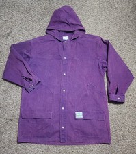 Vintage Bad Boy Club Life's A Beach Purple Denim Hooded Jacket Mens XXL USA Made