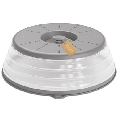 WVM Microwave Splatter Cover Vented for Food 10.5 inches x 3.2 inches, Grey 