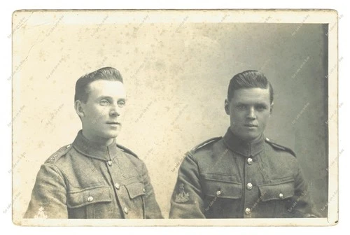 WW1 era photo London Regiment bandsmen, military British Army soldiers RPPC