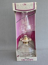 Vintage Kaadan Ltd Clear Glass Hurricane Oil Lamp 1960s Original Box
