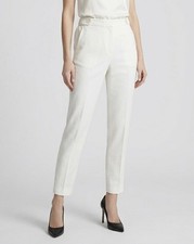 Theory Padra JN Boshell Trousers White Pants Size 0 Linen Blend Tapered Work