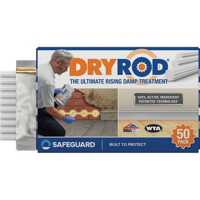 Dryrod Feuchtigkeitsschutzstäbe DPC - Wandsteigende Feuchtigkeitsbehandlung - BBA zugelassen 50er Pack