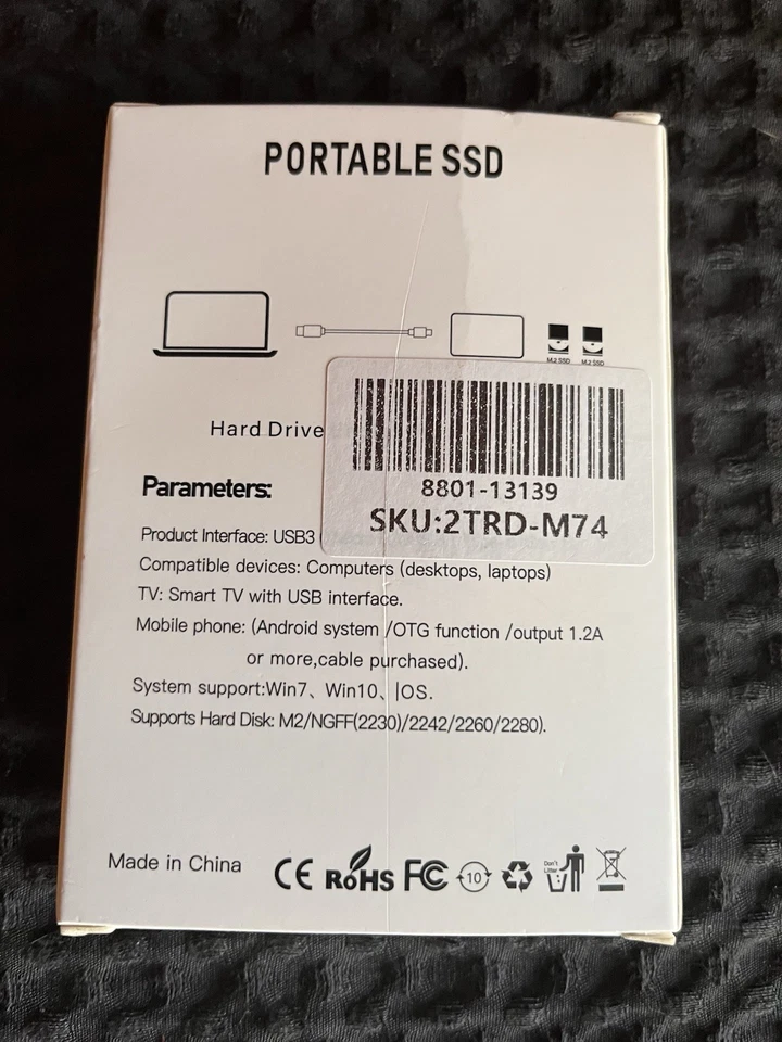 Portable SSD 2TB High Speed External Hard Drive USB 3.1 Type-C Original Hard Dis - Image 2 of 2
