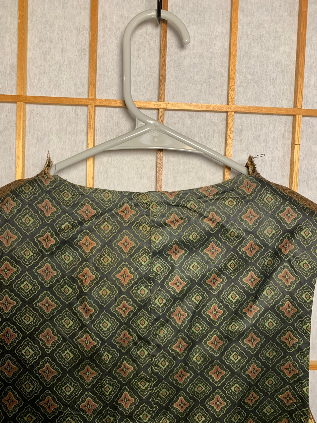 Handmade Reversible Green and Patterned Vest with… - image 5