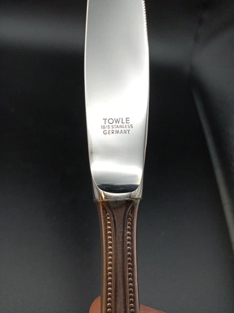 Towle Silverplate Silverware Germany Sealed 8 Place Set Pattern Beaded Antique - Image 4 of 4