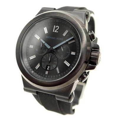 Michael Kors Dylan Black Stealth 48mm Chronograph Watch MK-8152 w New Battery